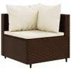 5-tlg. Garten-Lounge-Set mit Kissen Braun Poly Rattan - Produktbild-Vorschau 3
