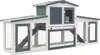 vidaXL Conigliera grande grigio e bianco 201x45x85 cm legno Anteprima dell’immagine prodotto 8