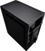 A black computer case viewed from a high angle. Produktbild-Vorschau
