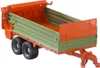 A toy farm trailer with orange and green parts, shown from a three-quarter angle. Náhled obrázku produktu