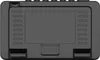 A top-down view of a black digital alarm clock. Produktbild-Vorschau