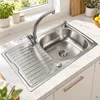 Edelstahlspüle 76 x 43,5 cm Set mit Armatur & Seifenspender Produktbild-Vorschau 1