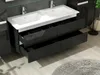 120 cm Badmöbel Set Schwarz Hochglanz Doppel Waschbecken Produktbild-Vorschau 5