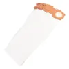 A stack of white vacuum cleaner bags with brown cardboard tops, isolated on a white background. Produktbild-Vorschau