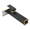 A black and gold waterfall faucet is shown against a white background. Podgląd zdjęcia produktu