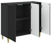 vidaXL Sideboard Schwarz 89 x 34,5 x 80 cm Holzwerkstoff Produktbild-Vorschau 3