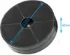 A black carbon filter for a kitchen hood is shown from a top-down perspective with dimensions indicated. Voir les images du produit