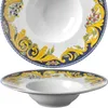 Two views of a decorative pasta bowl with a floral and baroque pattern. Podgląd zdjęcia produktu