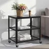 Relaxdays Rollwagen, 3 Ablagen, Küche & Wohnzimmer, H x B x Produktbild-Vorschau 2