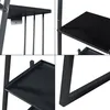 A collage of four close-up images showing details of a black ladder shelf. Anteprima dell’immagine prodotto