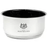 A silver pot with a black speckled interior, featuring a brand logo and name. Náhľad obrázku produktu