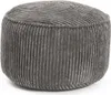 A studio shot of a gray corduroy pouf. Produktbild-Vorschau