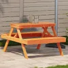 Picknicktisch Wachsbraun 105x134x75 cm Massivholz Kiefer Produktbild-Vorschau 2