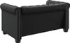 A black Chesterfield sofa viewed from the back and side. Produktbild-Vorschau
