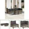 The Living Store 9-tlg. Garten-Sofagarnitur mit Kissen Grau Produktbild-Vorschau 1
