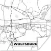 MuchoWow® Poster Wolfsbridge - Karte - Stadtplan 100x100 cm Produktbild-Vorschau 1