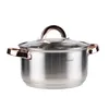 A stainless steel pot with a glass lid and gold-colored handles is shown against a white background. Náhľad obrázku produktu
