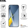 A product image showcasing a smartphone screen protector with various feature icons and text. Produktbild-Vorschau