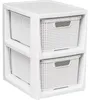 Cassettiera Branq in rattan - 2 cestini bianco antico Anteprima dell’immagine prodotto 1