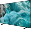 A side view of a large Samsung QLED TV displaying a vibrant, abstract image. Produktbild-Vorschau