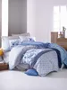 3 tlg Baumwolle Renforce Bettwäsche 200x200 blau weiß Produktbild-Vorschau 5