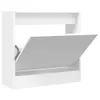 A white shoe cabinet with one drawer open. Produktbild-Vorschau