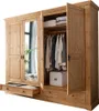 Kleiderschrank 4-türig, 254cm breit, Kiefer massiv Produktbild-Vorschau 2