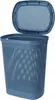 A blue laundry basket with its lid open, shown against a white background. Podgląd zdjęcia produktu