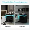 LED Nachttisch,Schwarz Front Hochglanz Nachtschrank, Produktbild-Vorschau 2