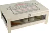 A wooden cheese cellar with cheese inside, displayed on a white background. Voir les images du produit