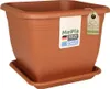 MePla - Set - Pflanzkübel Quadrat 58x58 + Untersetzer 49x49 Produktbild-Vorschau 1
