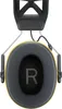 A pair of black and yellow earmuffs with the letter R embossed on the right earcup. Produktbild-Vorschau