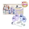 A product shot of a baby bottle starter set, with a promotional badge in the top right corner. Voir les images du produit
