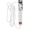A white power strip with a coiled cord and a red on/off switch, shown against a white background. Anteprima dell’immagine prodotto