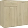 A light brown wooden sideboard with two doors and one drawer. Náhled obrázku produktu