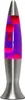 A lava lamp with purple liquid and red lava blobs, on a white background. Produktbild-Vorschau