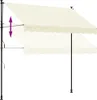 Zaťahovacia markíza krémová 250x150 cm látka a oceľ Náhľad obrázku produktu 9