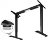 A black adjustable desk frame shown from a diagonal angle against a white background. Náhled obrázku produktu