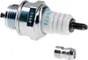 A spark plug and a small metal adapter are shown against a white background. Produktbild-Vorschau