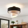 Lindby Deckenlampe Coria, schwarz/grau/weiß, Ø 40 cm, E27 Produktbild-Vorschau 3