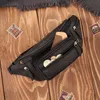 Herren Leder klassische Hüfte Nierenbeutel schwarz Vintage Produktbild-Vorschau 3