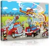 Leinwandbild Kinderzimmer Feuerwehr 100x70 cm Junge XXL Produktbild-Vorschau 1