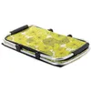 A folded picnic basket with a floral pattern on a white background. Produktbild-Vorschau
