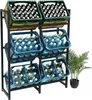 A metal rack holding multiple crates of bottled water. Produktbild-Vorschau