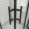 B.80x80cm x H.195cm Eckig Duschkabinen Schiebetür schwarze Produktbild-Vorschau 6