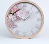 Holzuhr 25fi cm wanduhr - weiße Spitzen - Pfingstrosen Produktbild-Vorschau 1