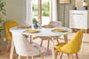 Miliboo - Design-Esstisch rund ausziehbar Weiß und Holz Produktbild-Vorschau 2