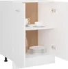A white cabinet with its doors open, showing shelves with dishes and cups. Náhľad obrázku produktu