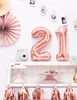 Balon foliowy w kolorze różowego złota z numerem 0 Podgląd zdjęcia produktu 9
