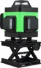 A green and black 4D 16-line laser level with a black adjustable stand. Náhled obrázku produktu
